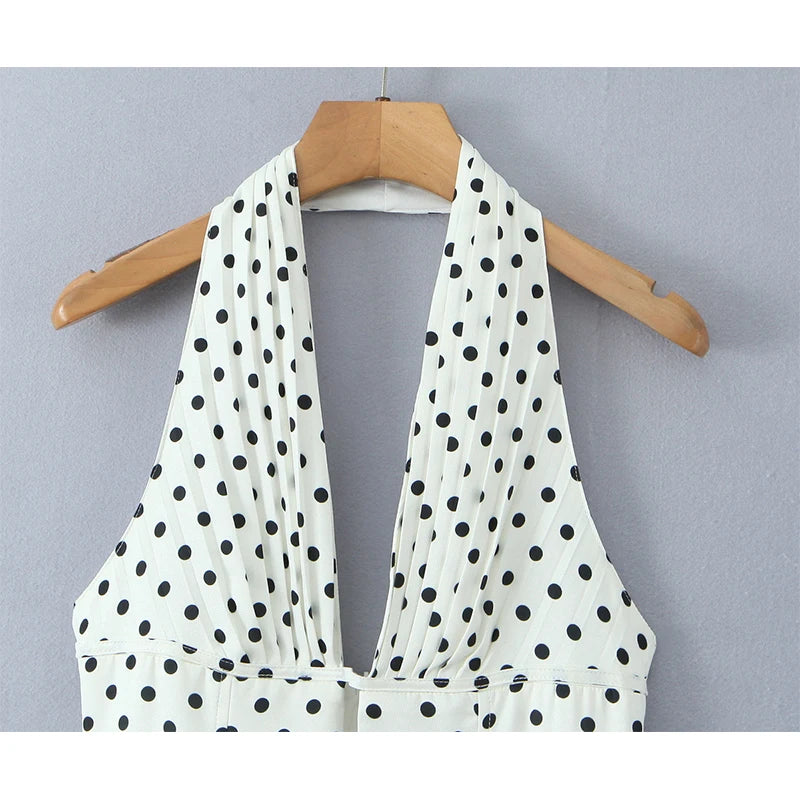Deep V Halter Mini Dress for Women | Yenkye