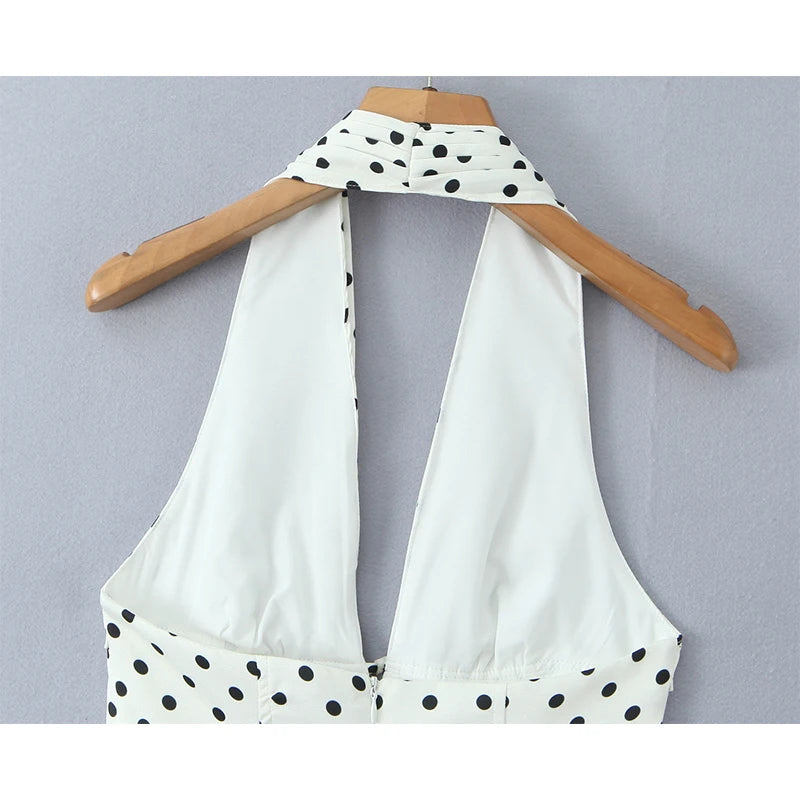 Deep V Halter Mini Dress for Women | Yenkye