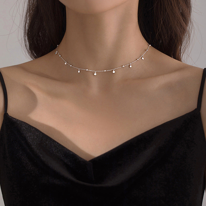 Delicate Pendant Choker Necklace for Women | Alessa Silver One size