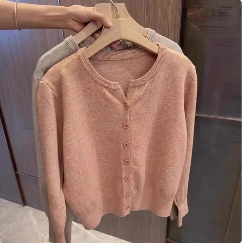 Knit Cashmere Cardigan Loose Fit for Women | Demi Pink