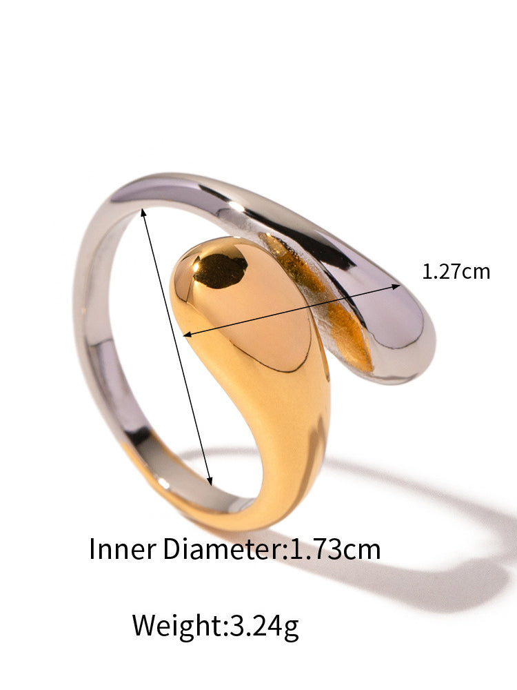 Dual-Tone Fluid Open Ring for Women | Vikki