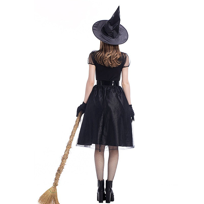 Elegant Black Witch Party Costume Dress for Women | Morgana