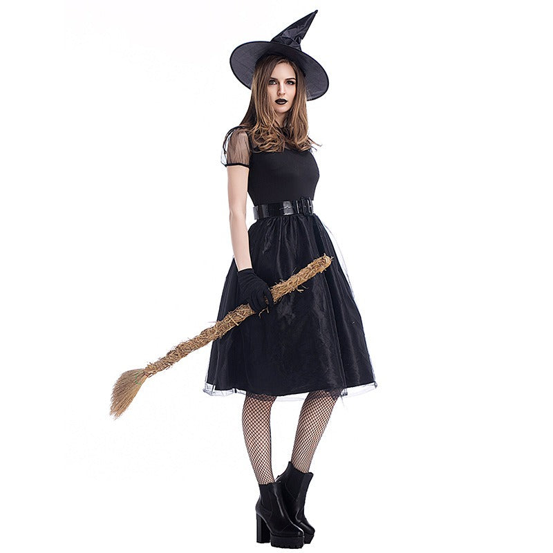 Elegant Black Witch Party Costume Dress for Women | Morgana