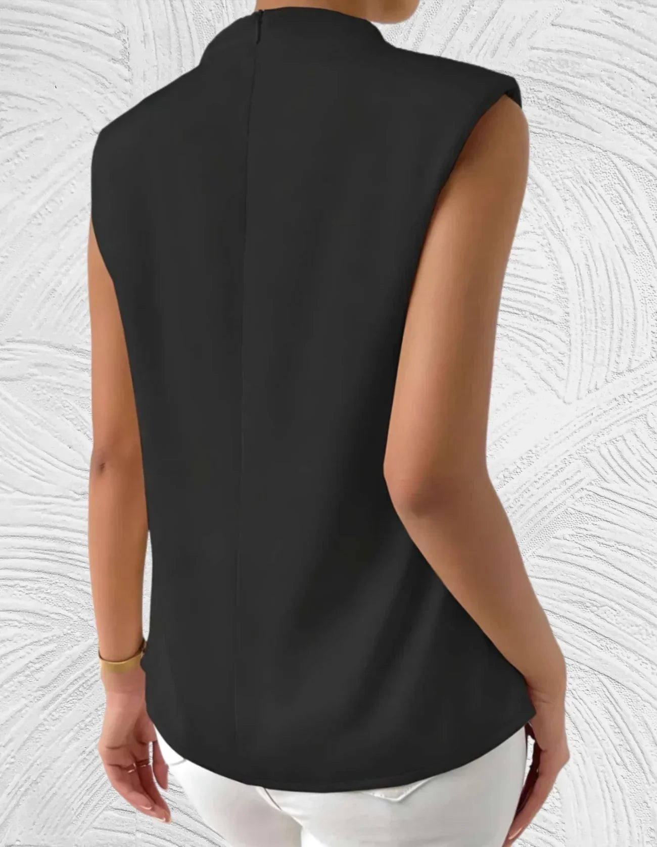 Elegant Draped Satin Sleeveless Top for Women | Catalina