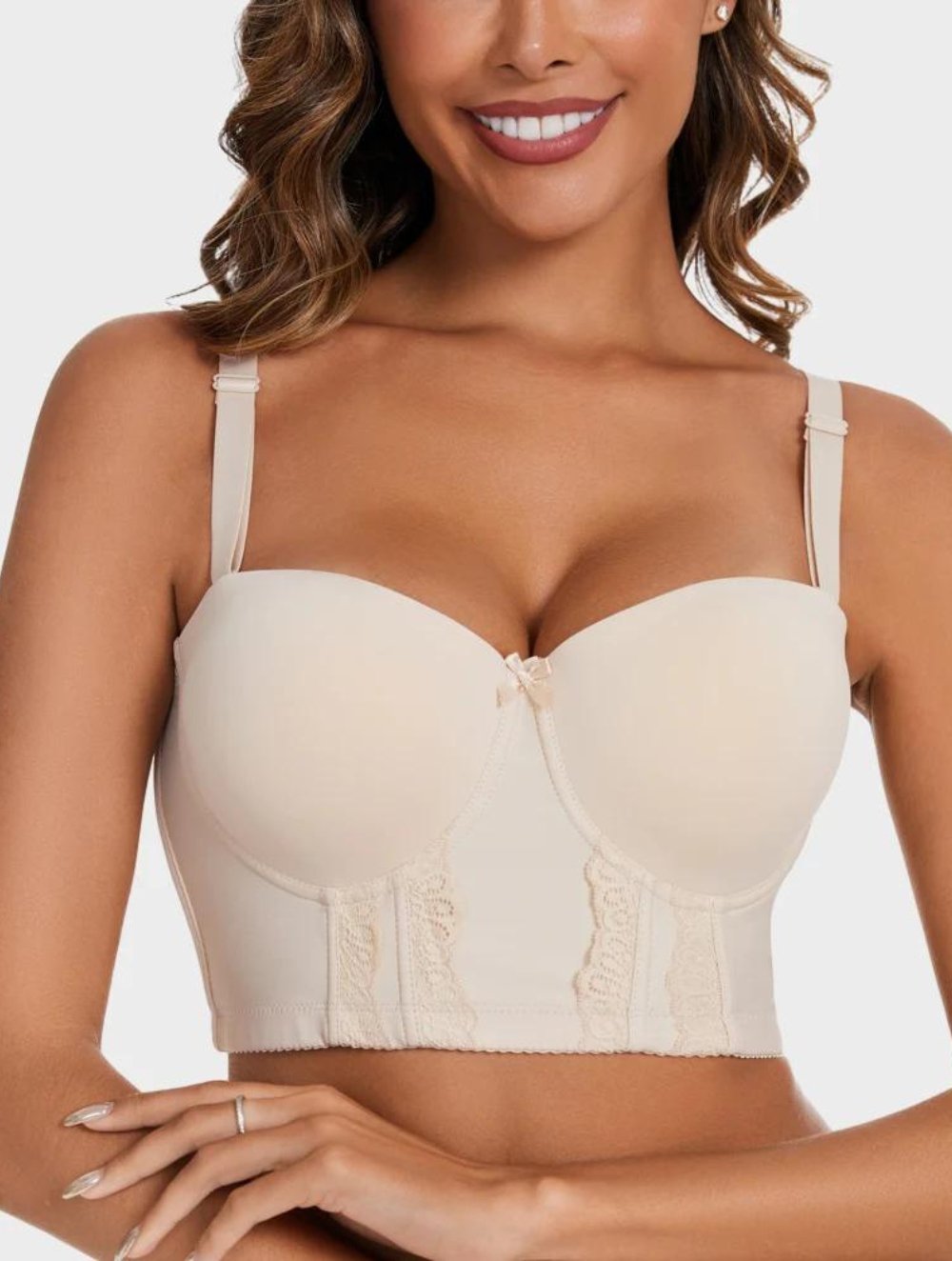 Elegant Strapless Longline Bra for Women | Liona Nude
