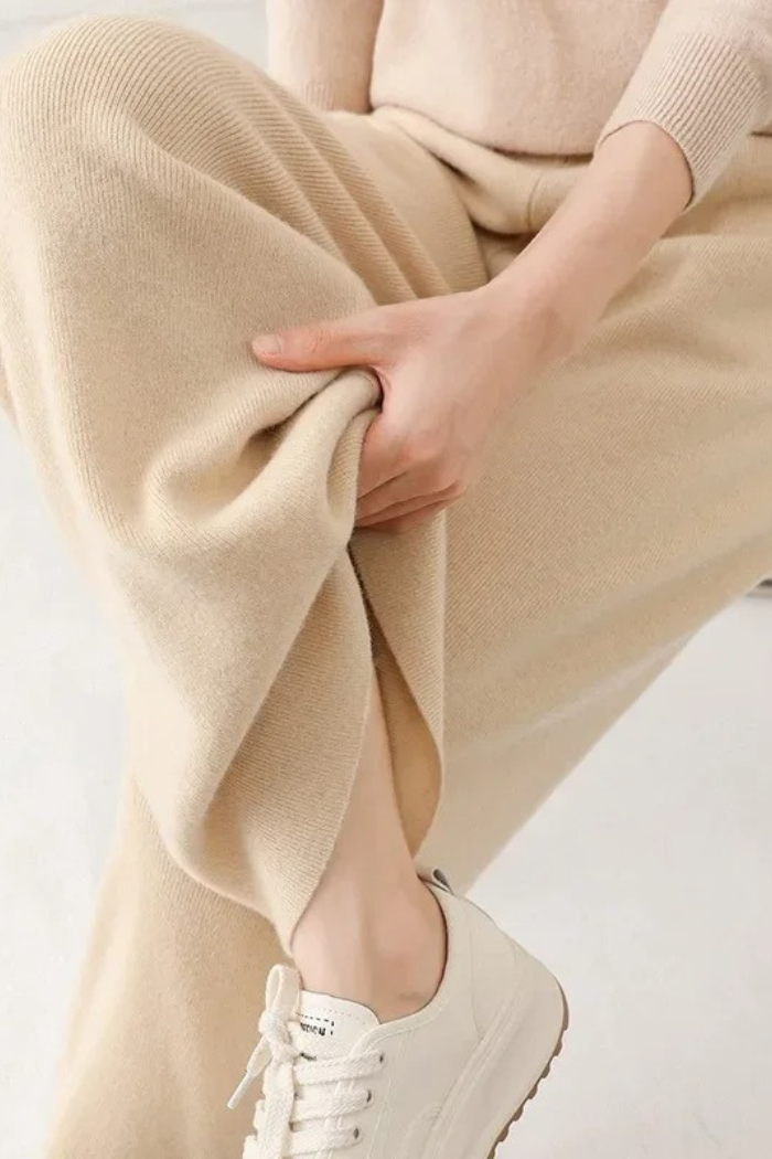 Cashmere Wide-Leg Pants High Waisted for Women | Elira