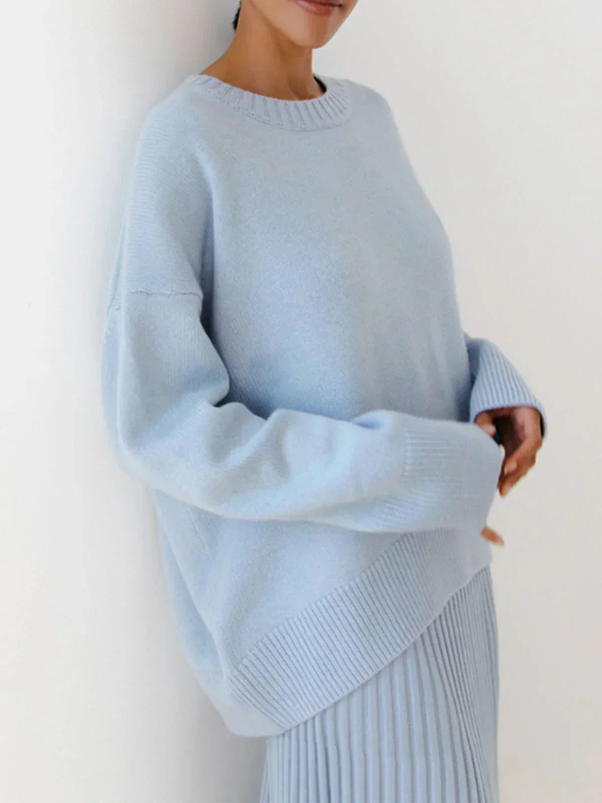 Soft Relaxed-Fit Sweater for Women | Elorie Light Blue