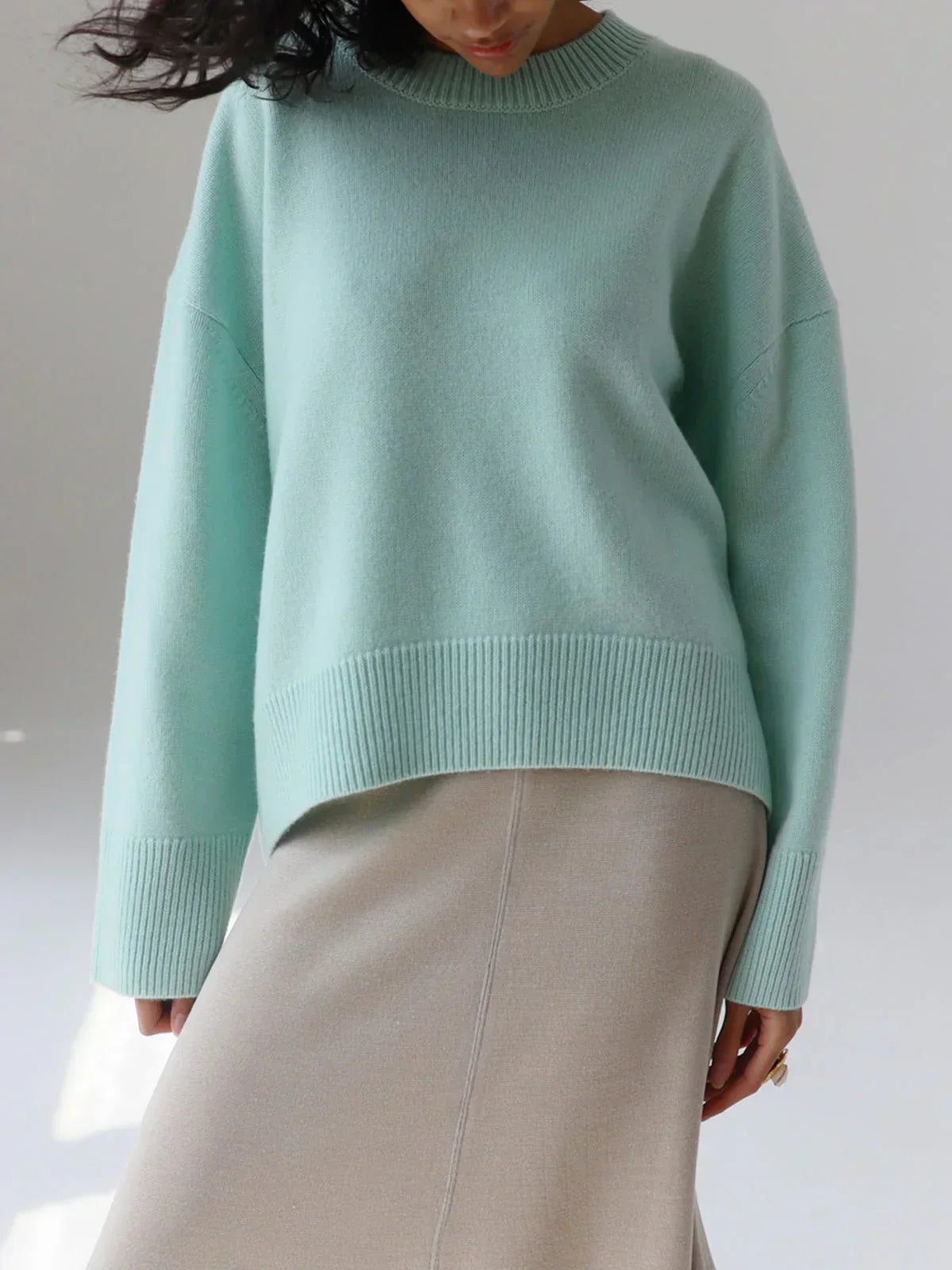 Soft Relaxed-Fit Sweater for Women | Elorie Green