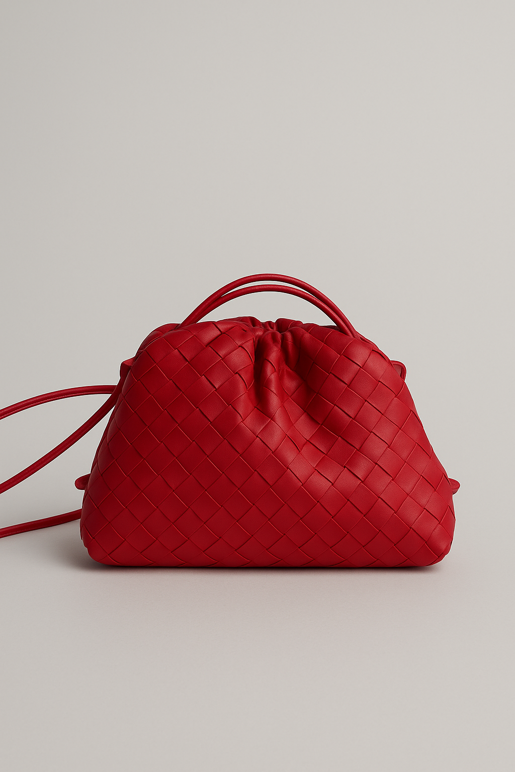 Mini Woven Vegan Leather Bag Stylish Design for Women | Evana Red One-Size