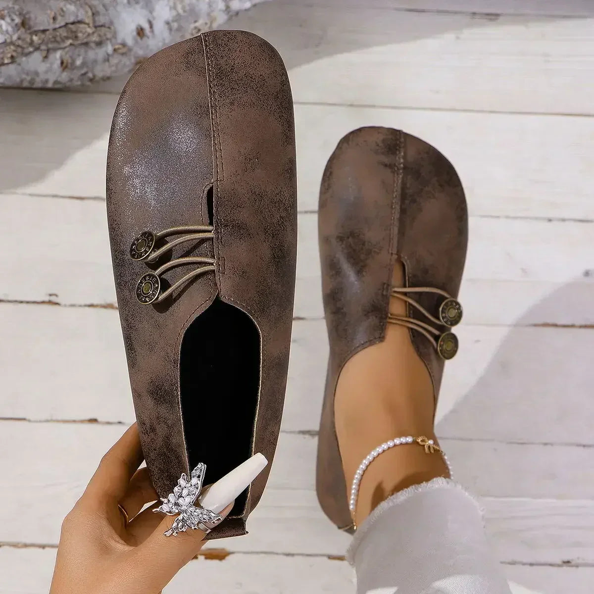 Loafers Soft Suede for Women | Fera Brown