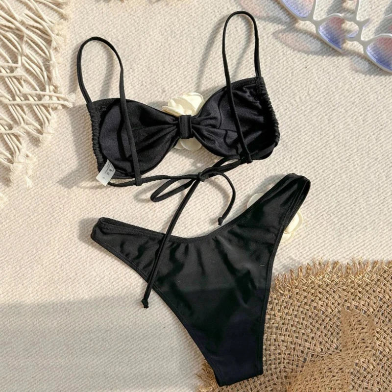 Floral Accent Bikini Set for Women | Aeloria