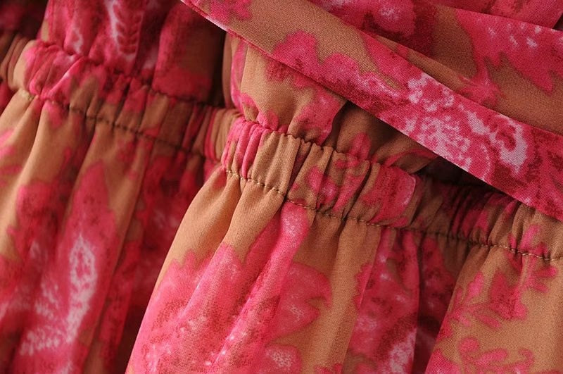 Floral Chiffon Jumpsuit with Open Back for Women | Amelia