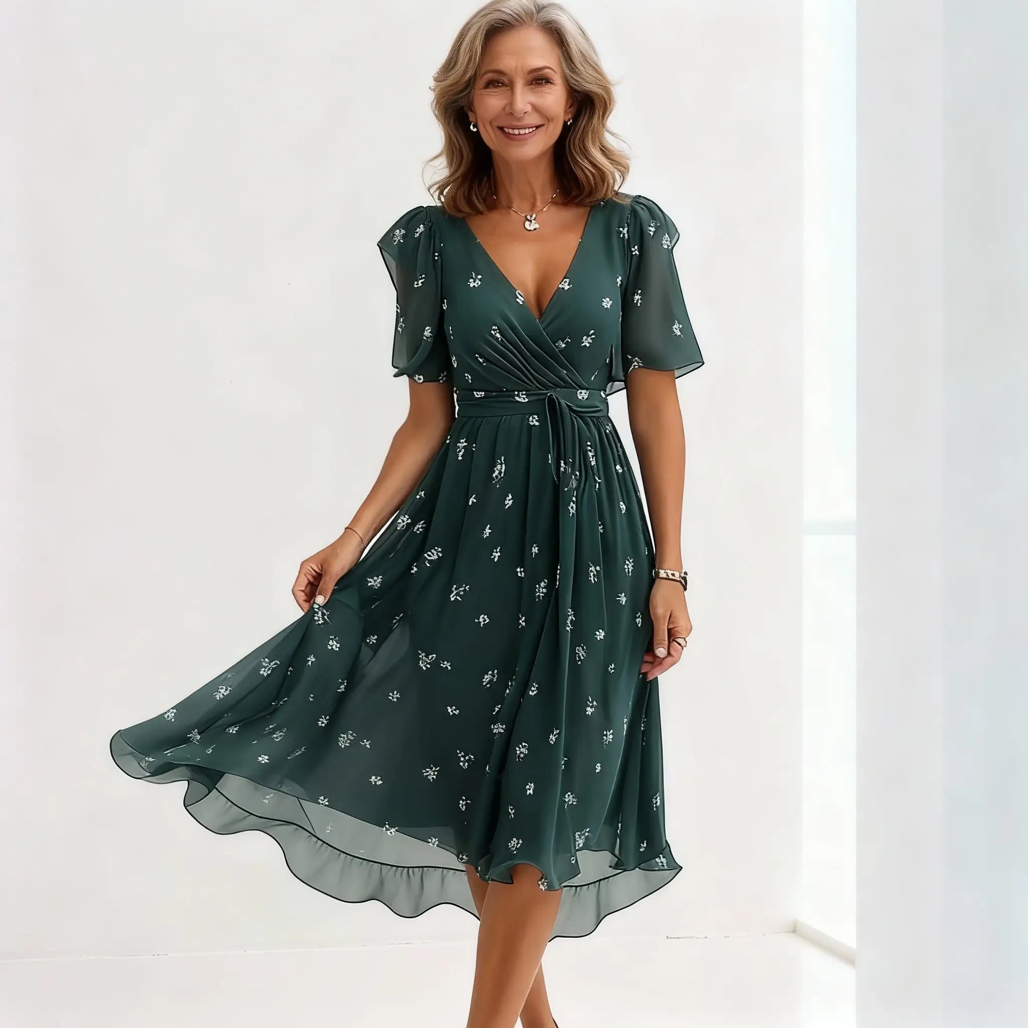 Floral Midi Dress Stylish Design For Women | Lirena