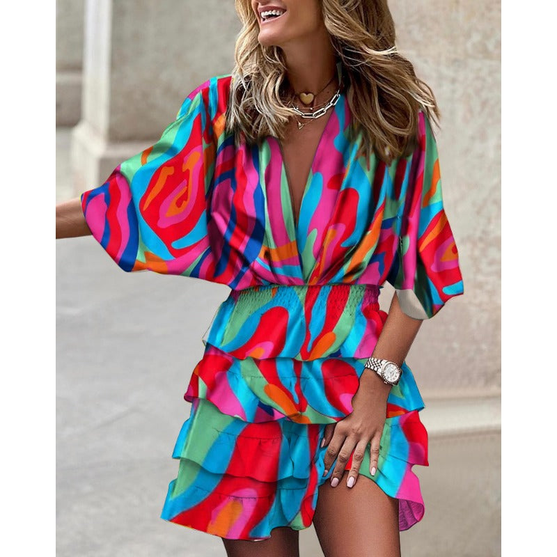 Floral Mini Dress Vibrant Style For Women | Luminara
