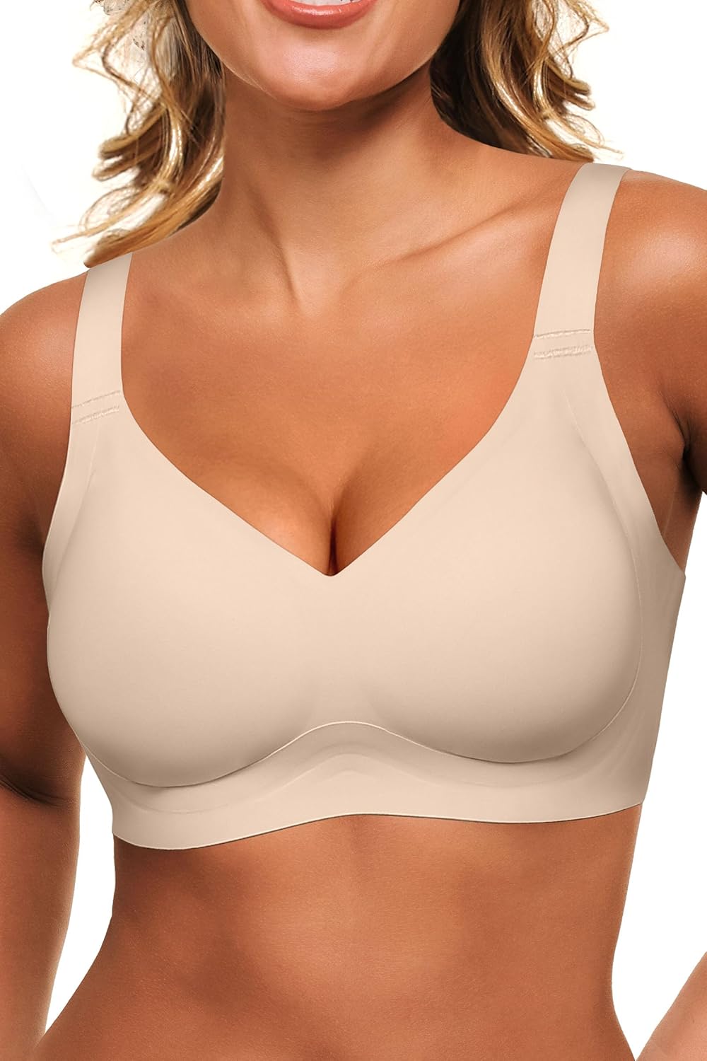 Full Coverage Wireless Sculpt Bra 3D Molded Comfort Fit for Women | Charlene Nude
