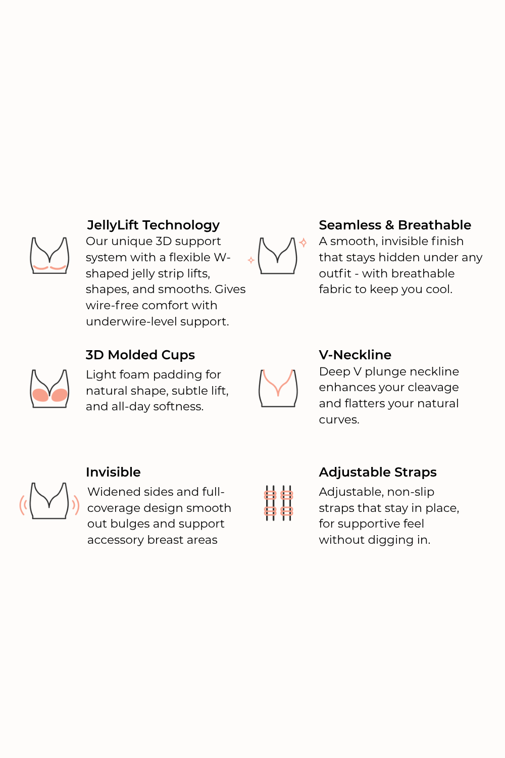 Full Coverage Wireless Sculpt Bra 3D Molded Comfort Fit for Women | Charlene