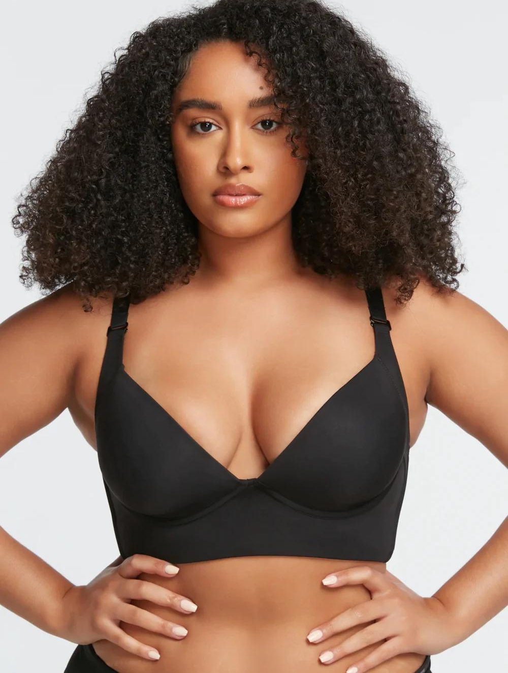 Full Support Plunge Bra for Women | Amara Black