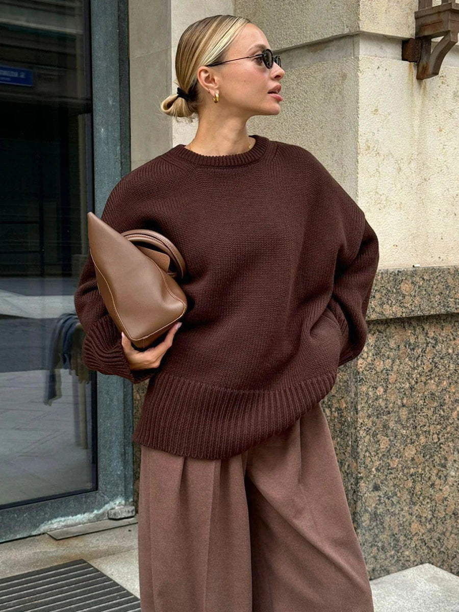 Oversized Knitted Sweater for Women | Gaby Coffee