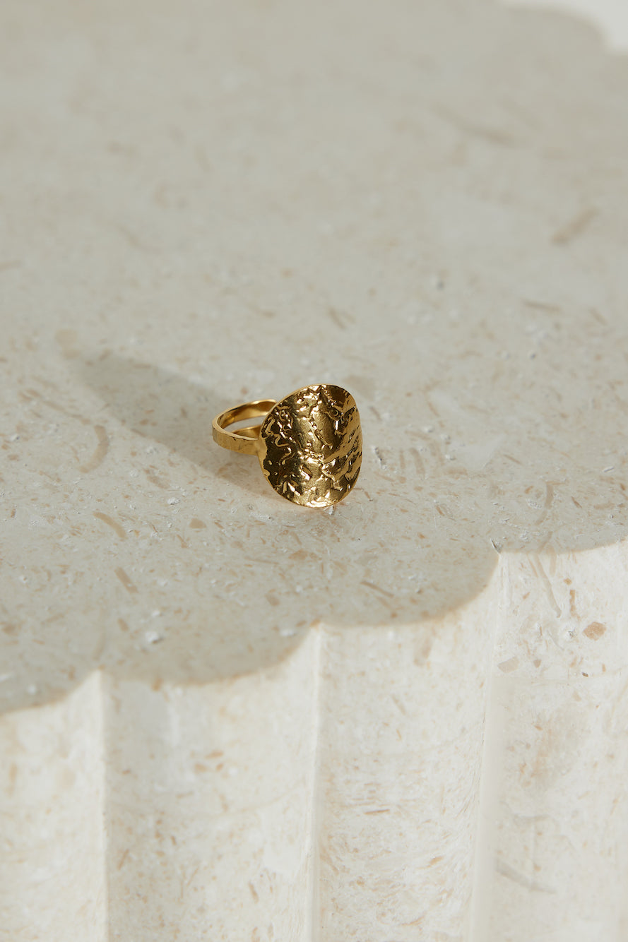 Gold Leaf Adjustable Ring for Women | Amara Gold Adjustable