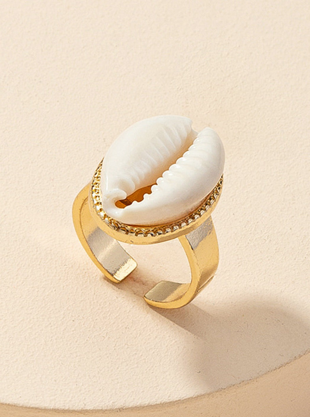 Gold Shell Adjustable Ring for Women | Maréa