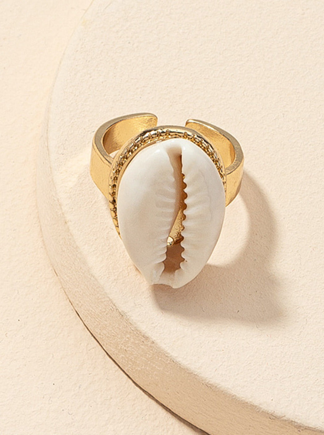 Gold Shell Adjustable Ring for Women | Maréa
