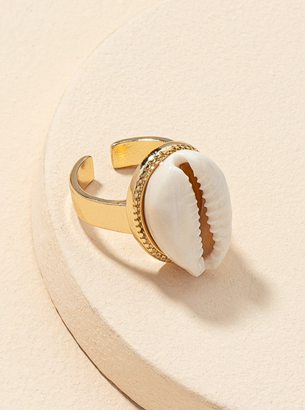 Gold Shell Adjustable Ring for Women | Maréa