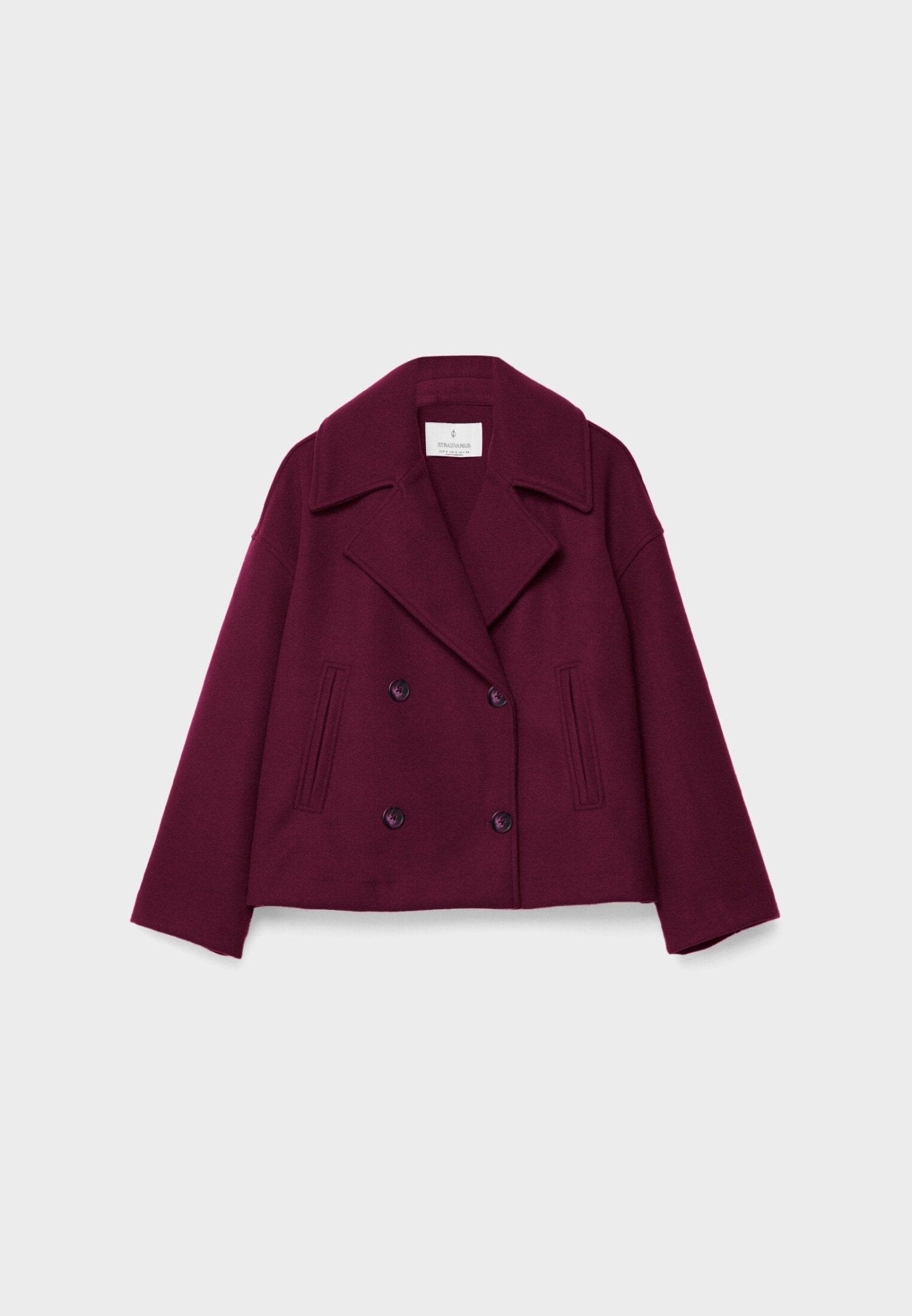 Cropped Double-Breasted Coat Jacket for Women | Elenara Red