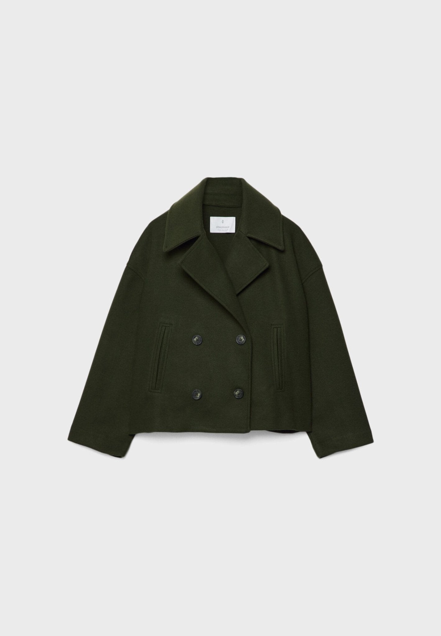 Cropped Double-Breasted Coat Jacket for Women | Elenara