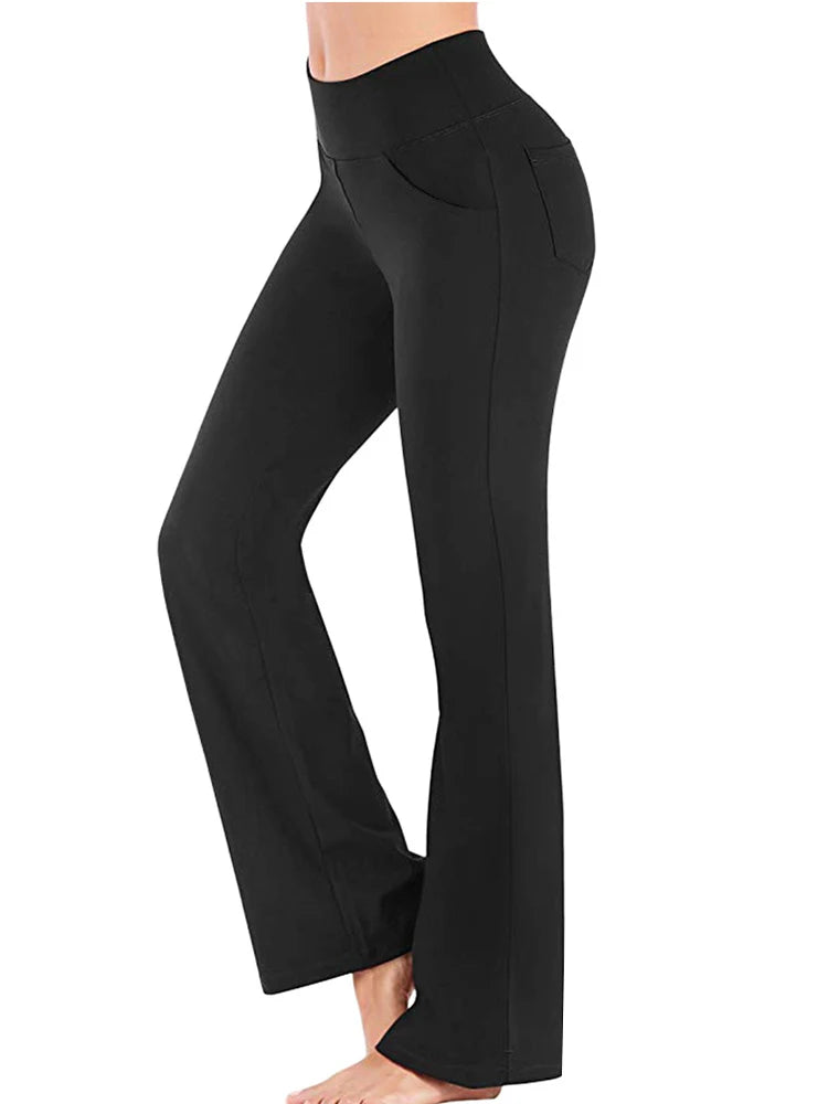 High Waist Palazzo Flared Pants for Women | Samara Black