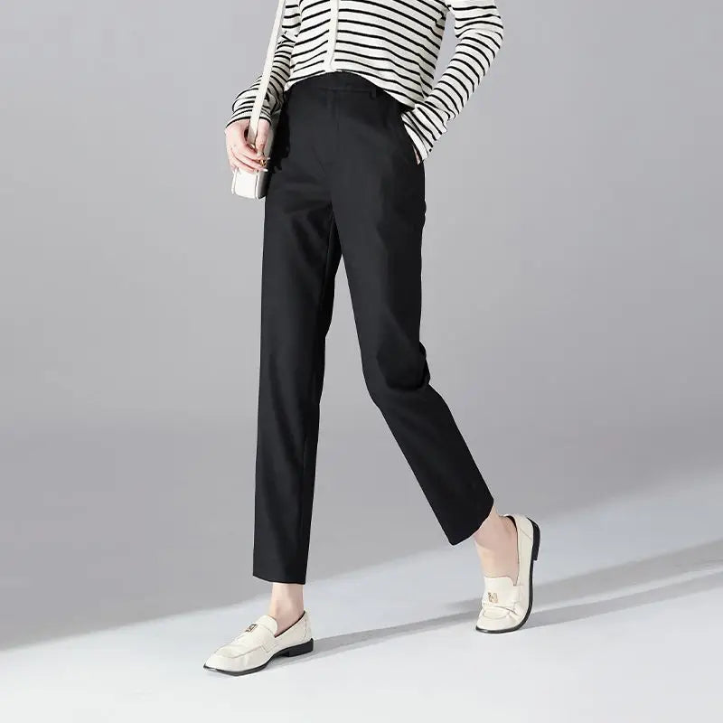 High Waist Trousers for Women | Camella Black