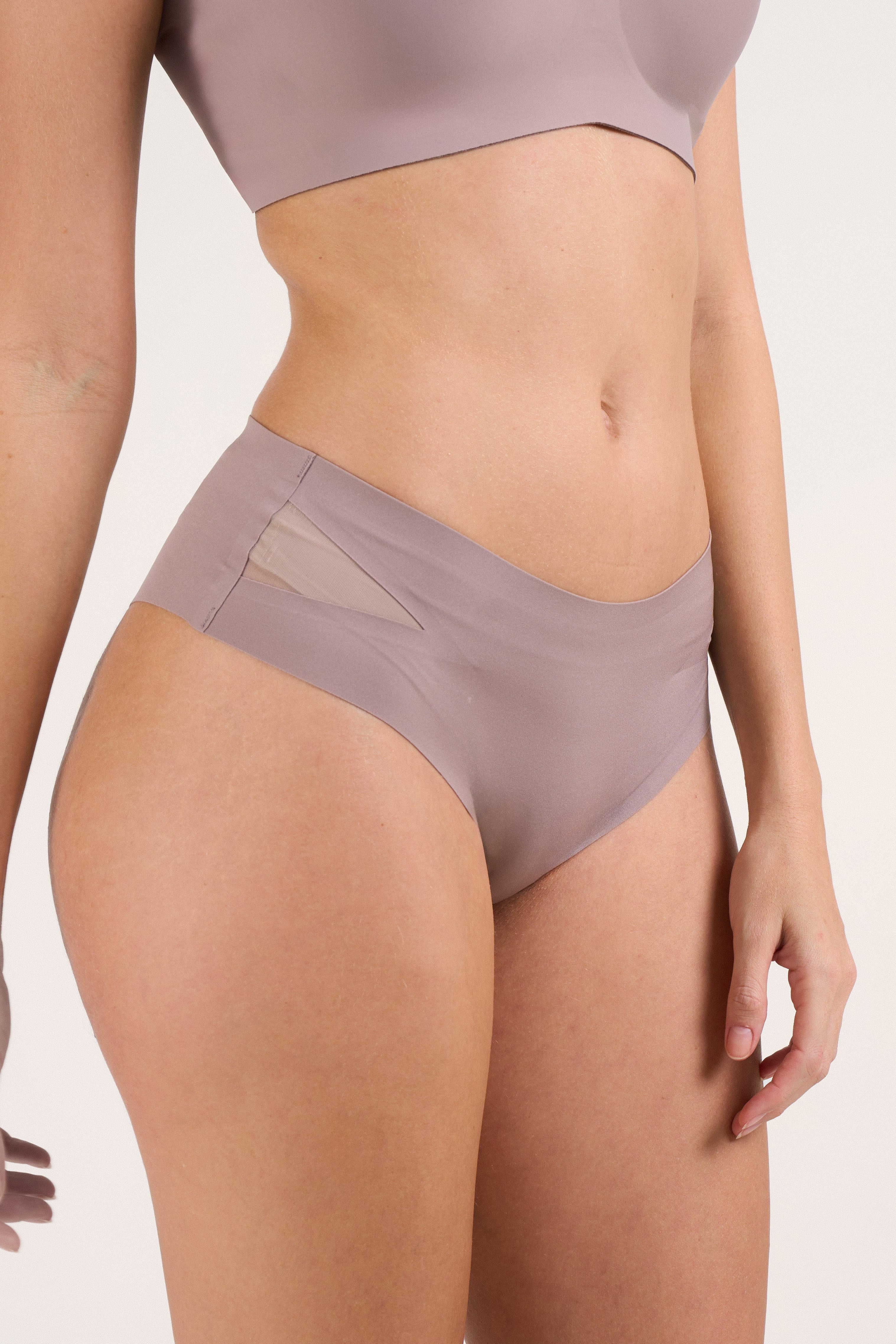 High-Waist Seamless Mesh Brief for Women | Celine Grey