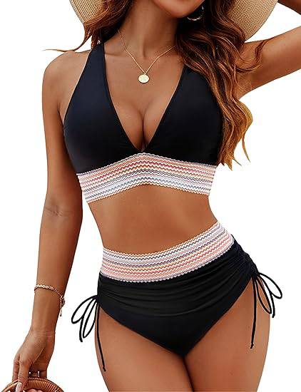 High-Waisted Bikini Swimsuit for Women | Aurora Black