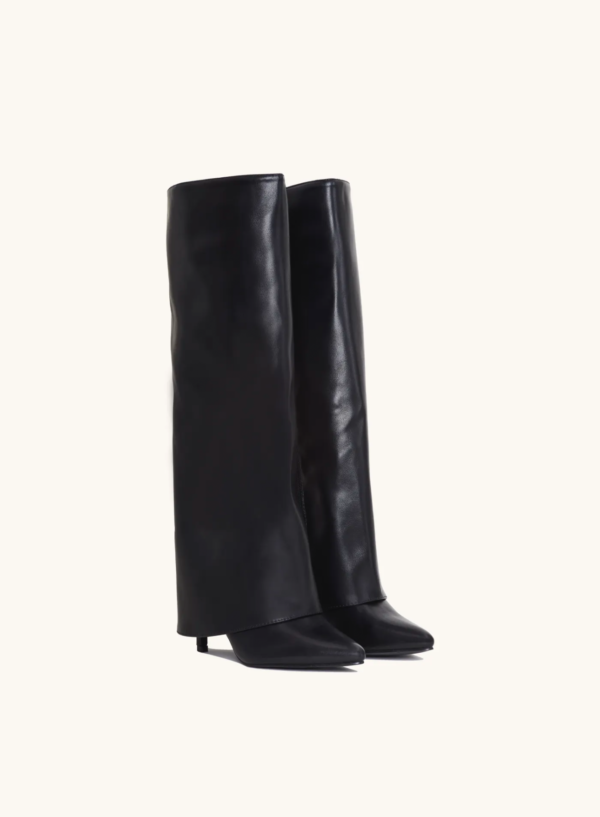 High Knee Leather Boots for Women | Adah Black