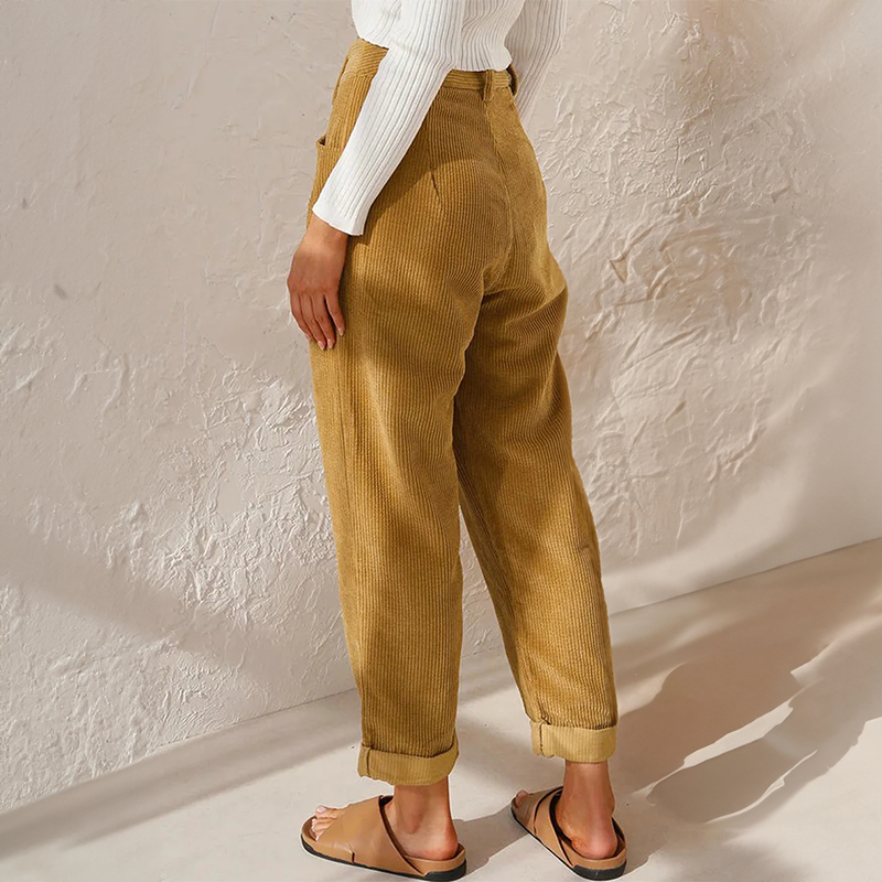 High Waist Corduroy Pants For Women | Selina