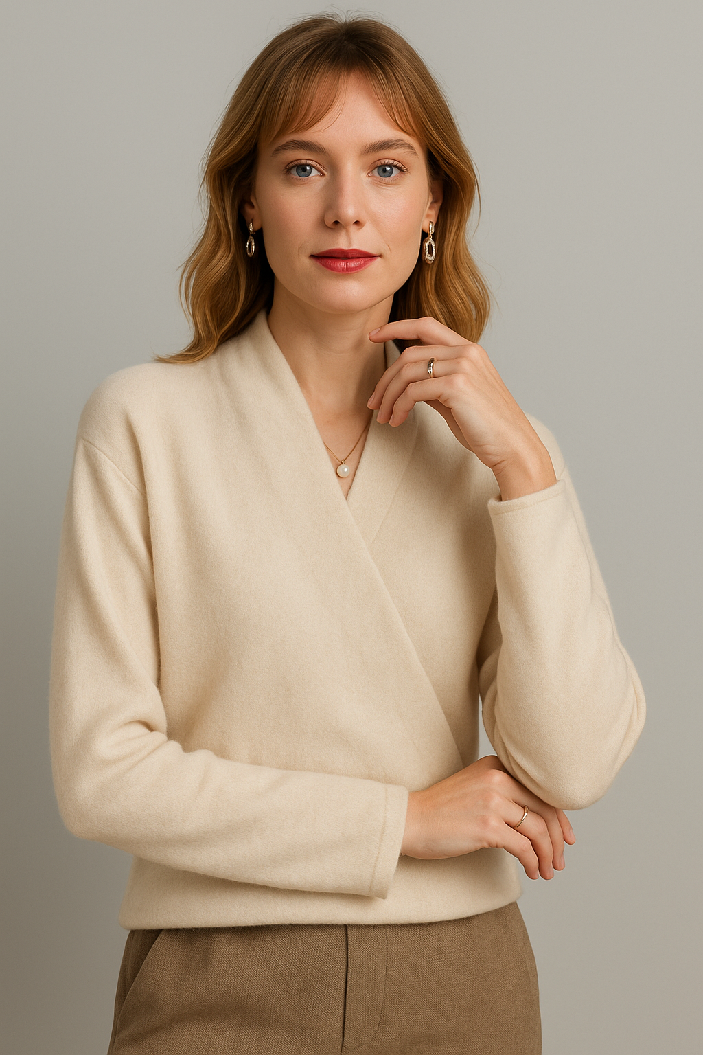 Wrap Sweater Elegant Fit for Women | Isadora Beige