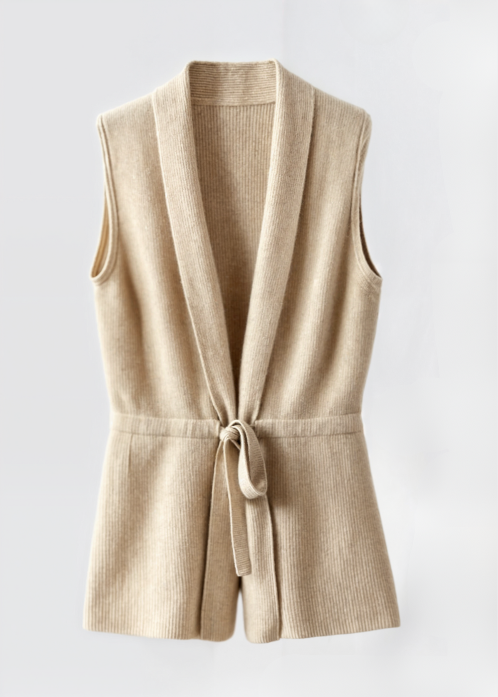 Isolde – Cashmere Lightweight Relaxed Vest Beige