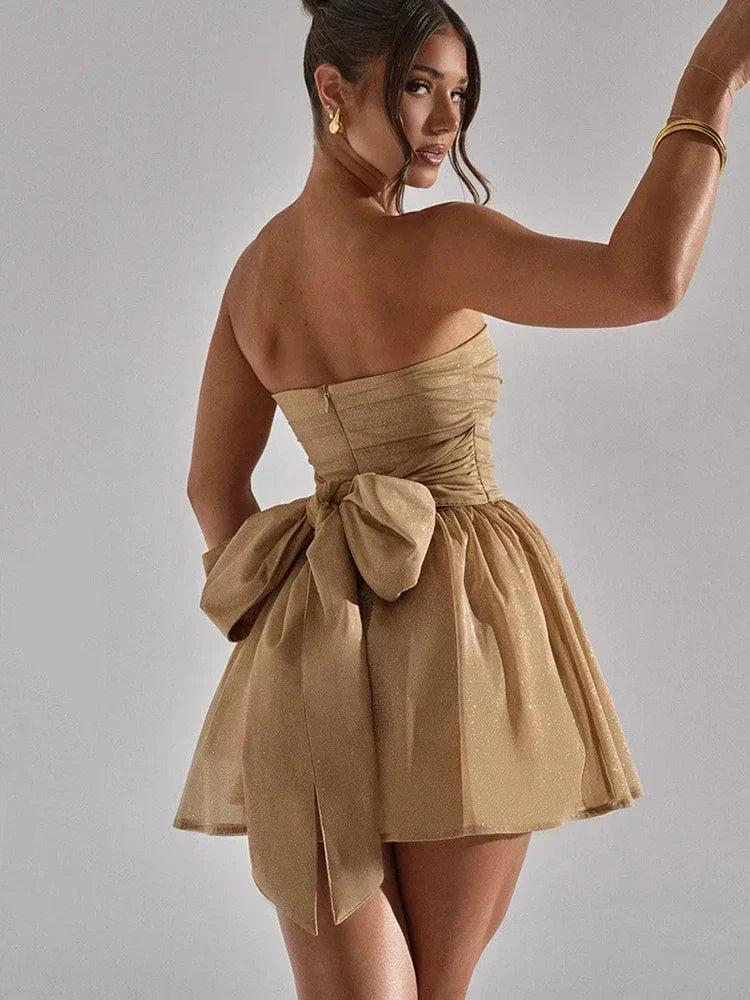 Sequin Mini Dress Figure-Hugging Fit for Women | Jorlin Khaki