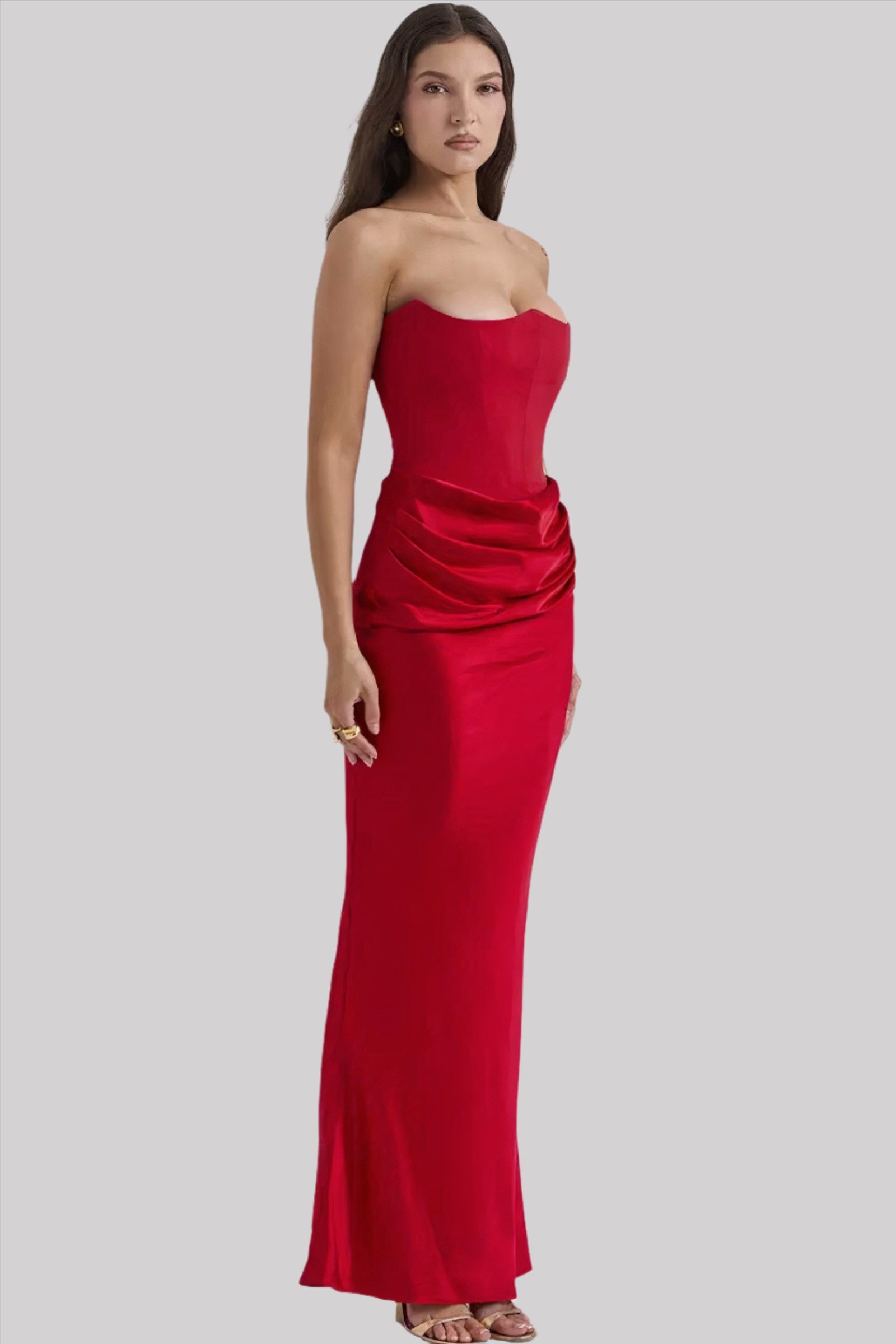 Strapless Maxi Dress Flattering Fit for Women | Jorvik