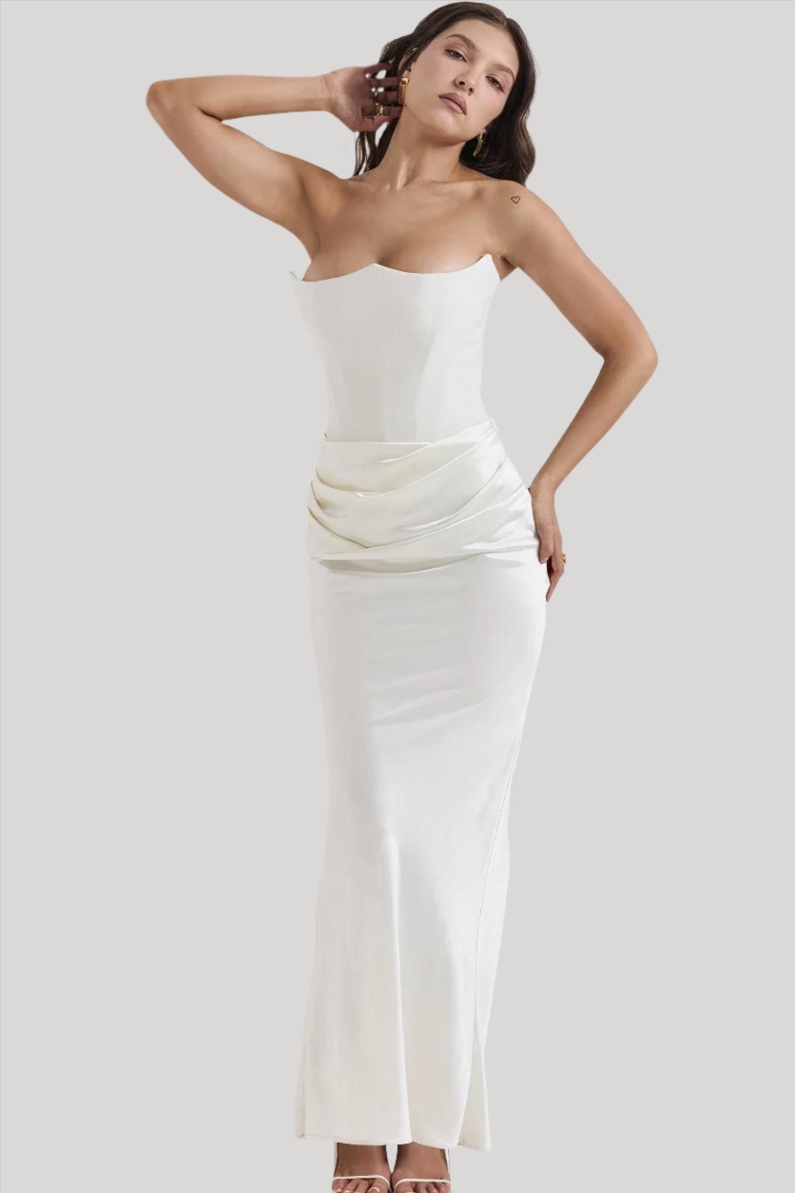 Strapless Maxi Dress Flattering Fit for Women | Jorvik