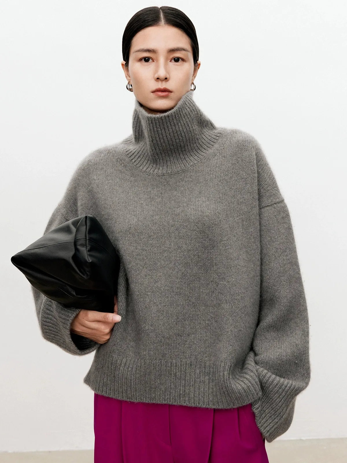 Knitted Pullover Sweater Loose Fit for Women | July Grey