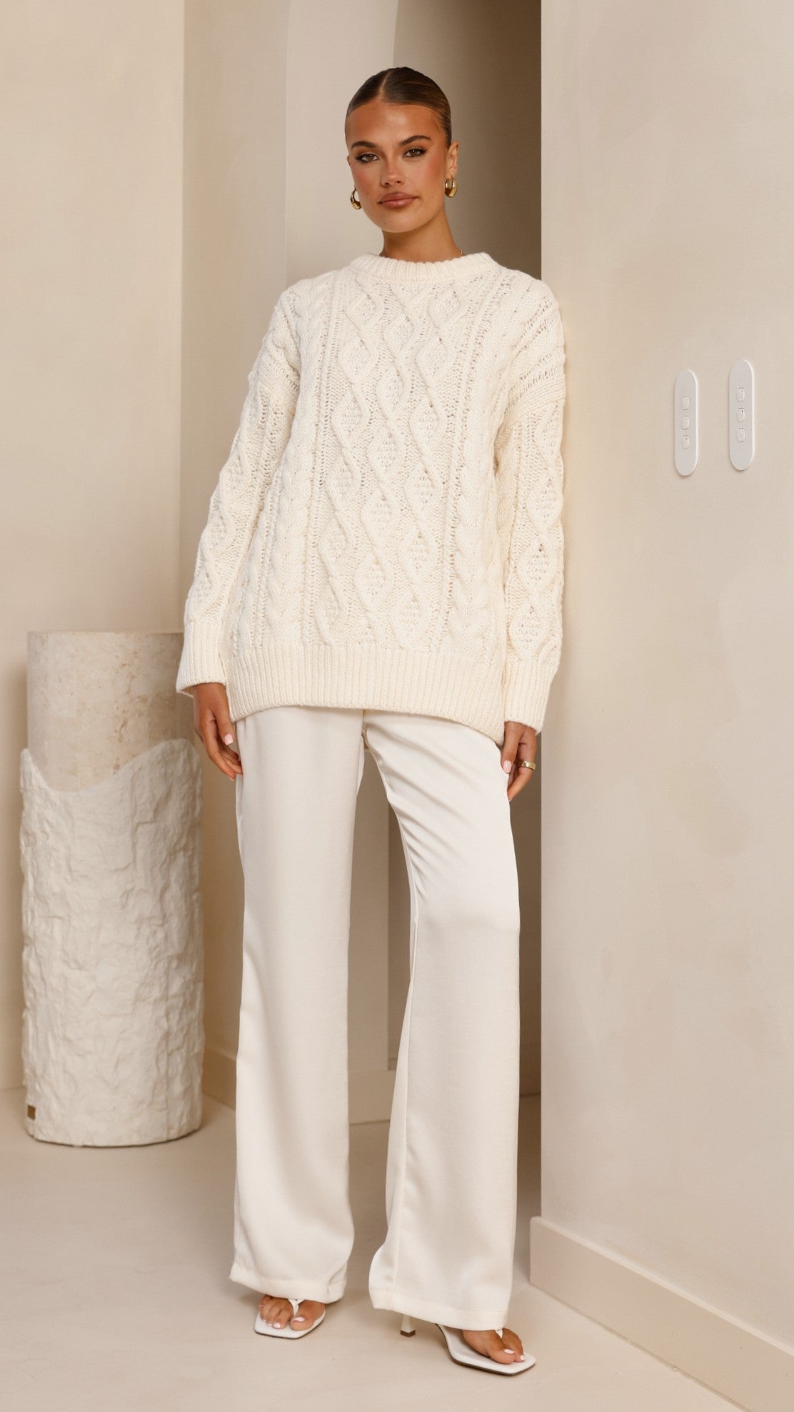 Cable Knit Sweater Classic Style for Women | Kestel