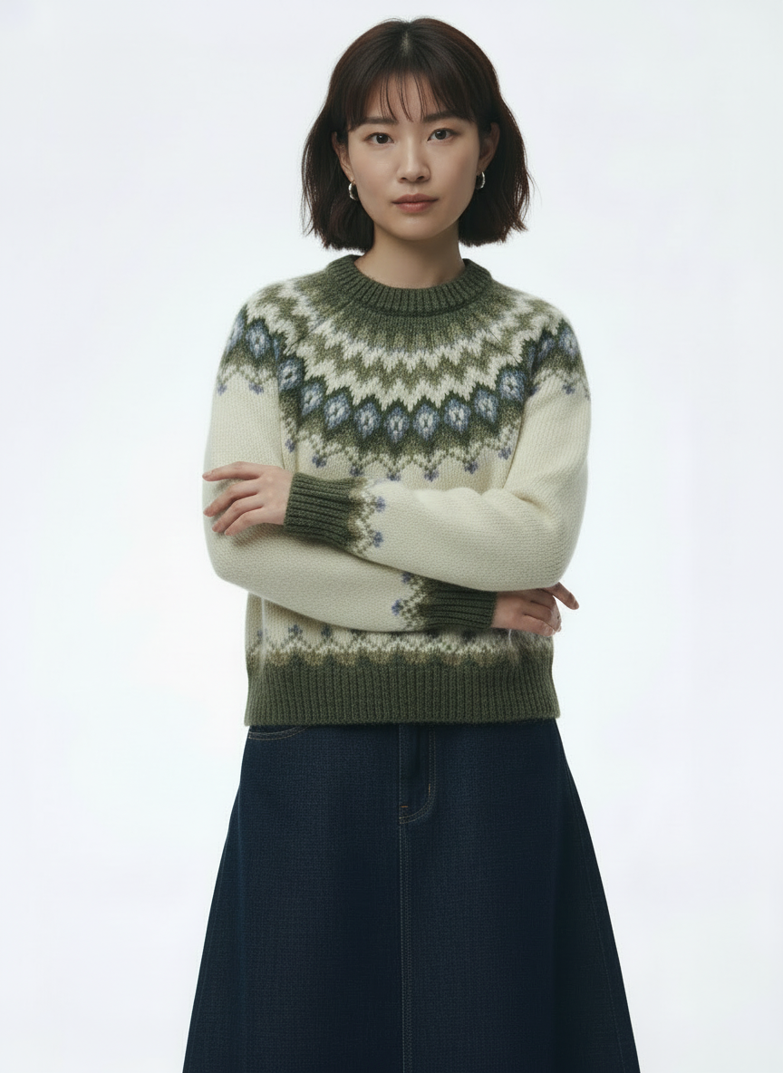 Knit Wool Jumper Relaxed Fit for Women | Elvara