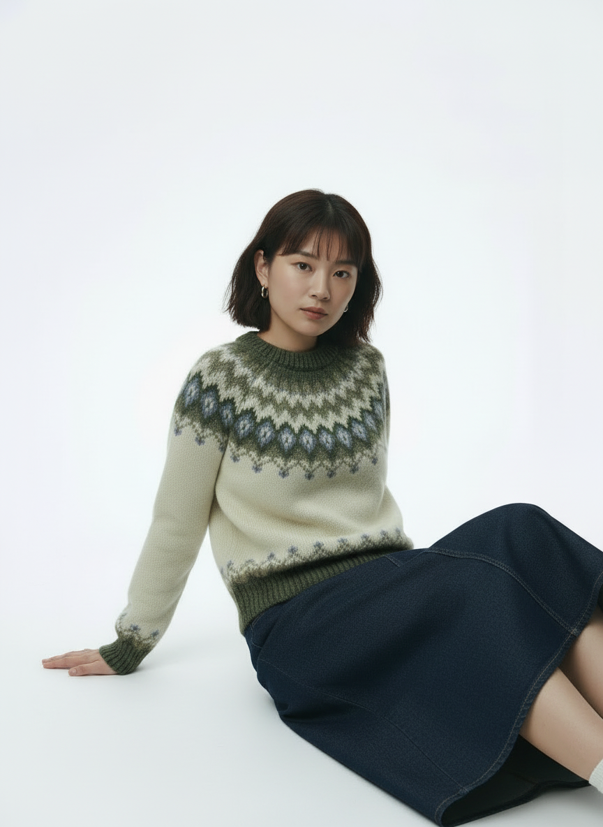 Knit Wool Jumper Relaxed Fit for Women | Elvara