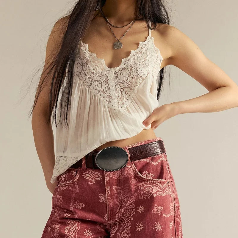 Lace Cami with Adjustable Spaghetti Straps for Women | Ellie