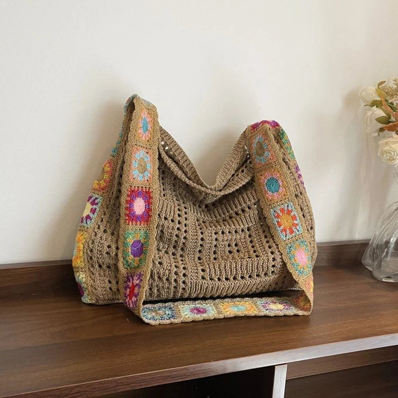 Large Capacity Boho Tote Bag for Women | Vida Khaki