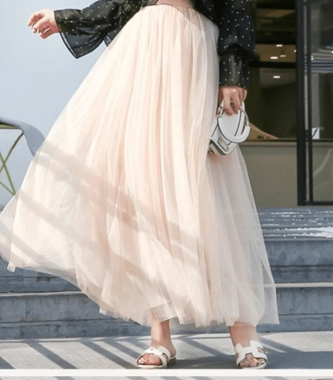 Layered Tulle Maxi Skirt For Women | Liora