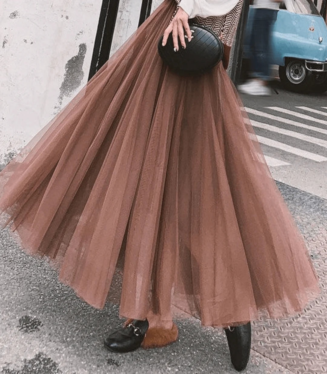 Layered Tulle Maxi Skirt For Women | Liora Brown