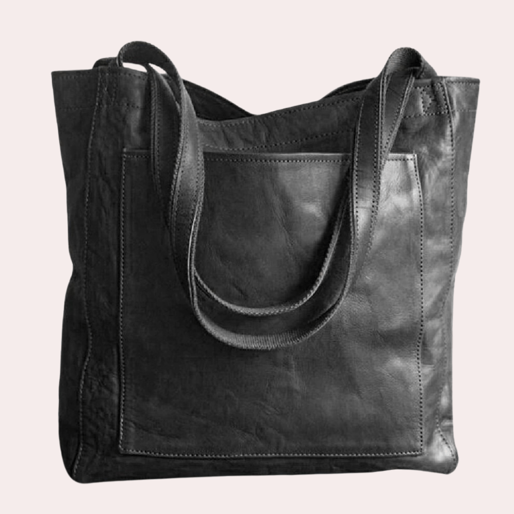Leandra – Women's Classic Leather Shoulder Bag Black