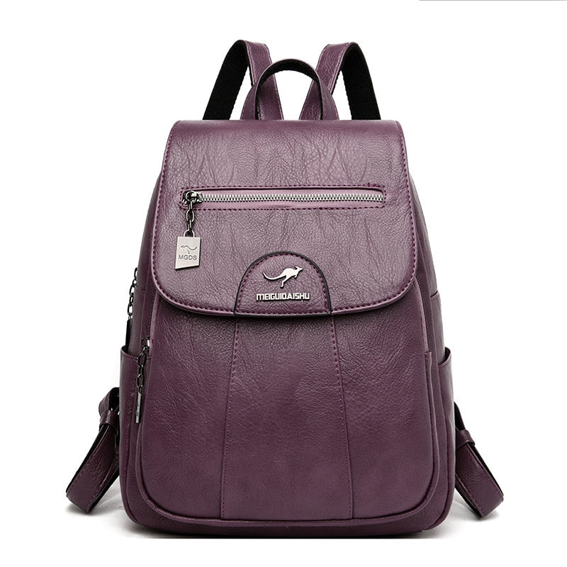 Leather Backpack for Women | Isolde Purple