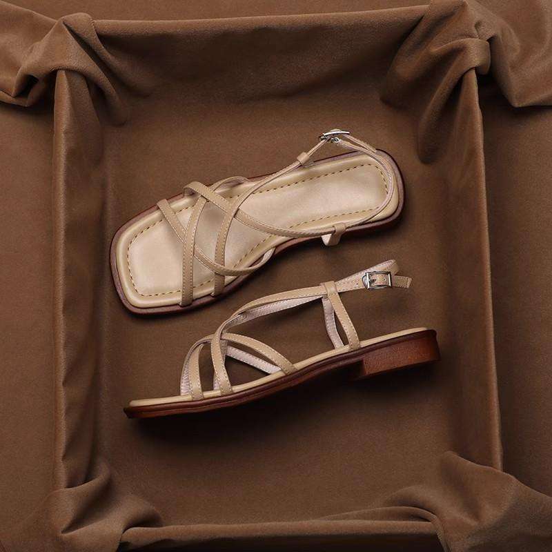 Leather Strap Sandals for Women | Carina Ivory